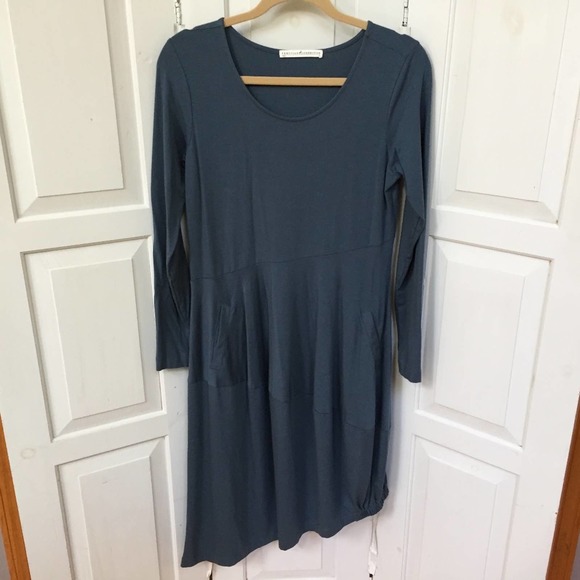 Peruvian Connection Dresses & Skirts - Peruvian Connection Blue Long Sleeve Dress